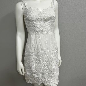 Yoana Baraschi Embroidered White Dress